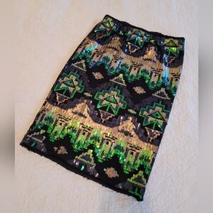 Lily White stretchy sequined skirt, multicolored for party size Small